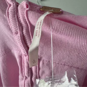 Free People Lace Corsette Style Tank Top Pink Sugar Crop Casual Cropped Buttons thumbnail 8