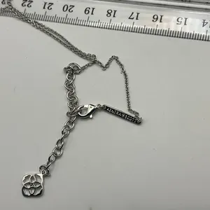 Kendra Scott Pink Heart Necklace NWT Silver Tone Adjustable Chain thumbnail 6