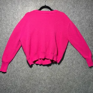 Elodie Sweater Bright Pink Ribbed Knit Crew Neck Long Sleeve‎ Top Large thumbnail 6