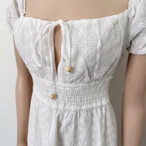 [Billy J] Tania White Eyelet Lace Puff Sleeve Square Neck Midi Dress NWT Size 16 thumbnail 6