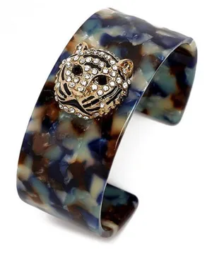 Amrita Singh Austrian Crystal & Goldtone Tiger Cuff thumbnail 1