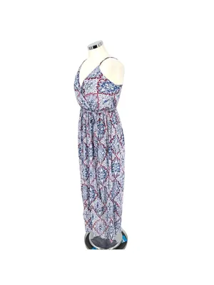 Sim & Sam Printed Summer Maxi Dress Blue Size Small NWT Boho Resortwear thumbnail 6