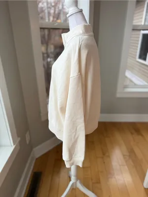A New Day Ivory Cream Quarter-Zip Cowl Sweatshirt Sz XXL NEW thumbnail 2