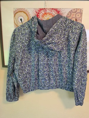 NEW Tommy Hilfiger Blue Floral Cotton Hoodie Pullover Jacket Medium thumbnail 12