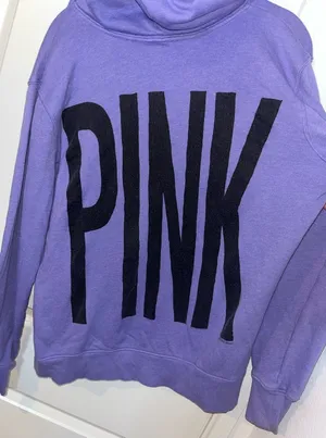 PINK by Victoria’s Secret Y2K Oversized Preppy Pockets Hooded Full Zip Jacket M thumbnail 1