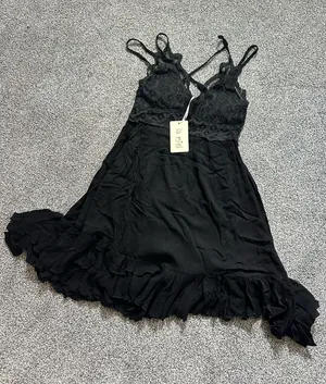 Le Miel Black Lace Trim Mini Dress thumbnail 1