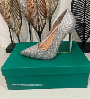 Elegant Silver Stiletto Heels by Lauren Lorraine Size 5.5 thumbnail 1