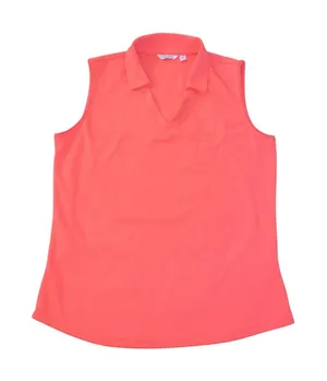 Lady Hagen Sleeveless Polo Shirt Womens Medium Coral Pink‎ Golf Top Golfcore thumbnail 1