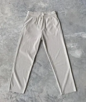 Ribbed High Waisted Drawstring Trouser Pants thumbnail 3