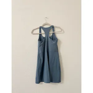 Girlfriend Collective Racerback Athletic Dress Built-In Shorts Blue Gray Medium thumbnail 3