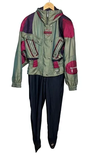 VTG Spyder Ski Suit Iridescent Green Women's Sz. 8 thumbnail 1
