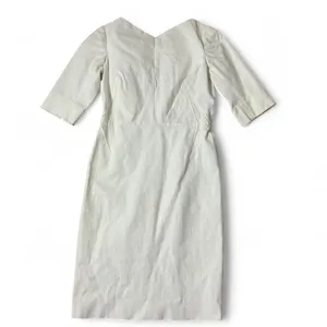 Narciso‎ Rodriguez Cotton Silk Blend Sheath Dress Made in Italy V Neck Zip Front thumbnail 2