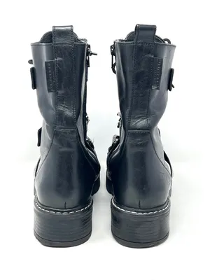 Kurt Geiger London Storm Chain Combat Moto Boots Black Leather EU 40.5 US 9.5 thumbnail 11