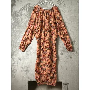 A.L.C. Palma Maxi Coverup Floral Cotton Silk Long Sleeve Resort Beach Dress M/L thumbnail 3