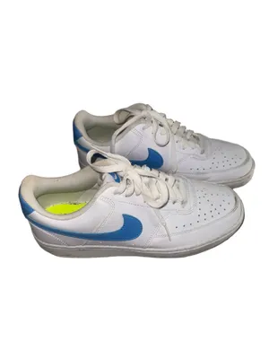 Women's Nike Court Vision Low Sneakers White and Blue thumbnail 2