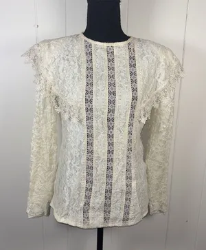 Vintage Scott McClintock Victorian Granny Lace‎ Blouse SZ 8 Bridgerton thumbnail 1