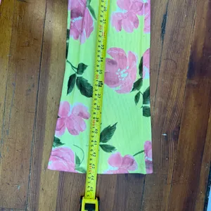 White Fox Boutique Yellow Straight-Leg Pants with Pink Floral Print thumbnail 4