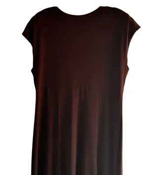 Focus Size 14 V-Neck Business Stylist Casual Sleeveless Maxi Dress Brown thumbnail 6