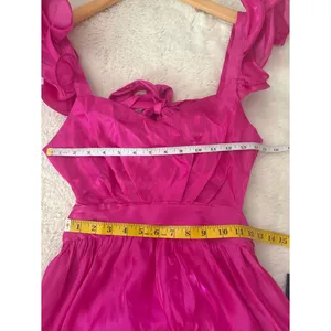 Lulus Pristine Glow Magenta Pink Ruffled Tie-Back Maxi Dress Size Small Formal thumbnail 7