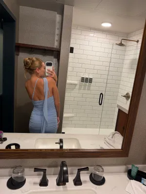 Blue Wedding Guest Amazon Dress thumbnail 3