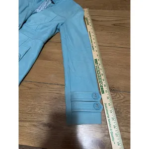 Retro Mod‎ Quiet Luxury Classic Anthropologie Tulle Wool Peacoat Tiffany Blue S thumbnail 7