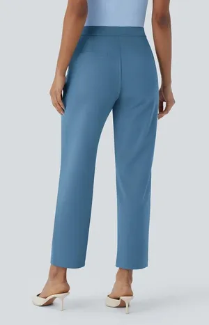 Halara High Waist Ankle Length Tapered Office Stretch Work Pants Light Azure XS thumbnail 4