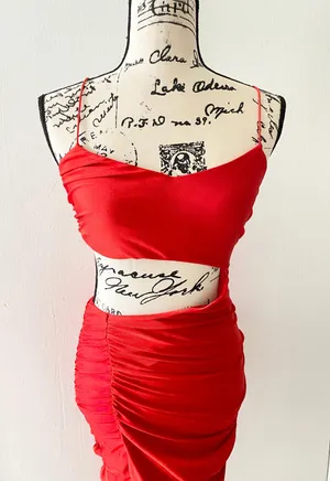 Tiger Mist Cheyenne Red Cut-out dress thumbnail 3