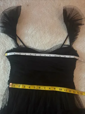 Lulus Pure Radiance Black Mesh Swiss Dot Tier Maxi Dress Size medium Whimsigoth thumbnail 7