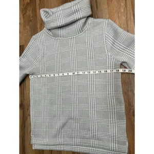 J.Crew Mock Neck Gray Plaid Pullover Sweater Top Women’s‎ Size S thumbnail 6