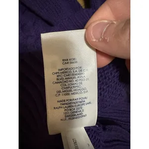 CHAPS Women Size Large Knit Sweater Purple Long Sleeve Mock Neck‎ Winter Holiday thumbnail 12
