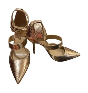 Michael Kors wms authentic gold croc design 4" stilleto heels shoes sz 8M SKU 10 thumbnail 1