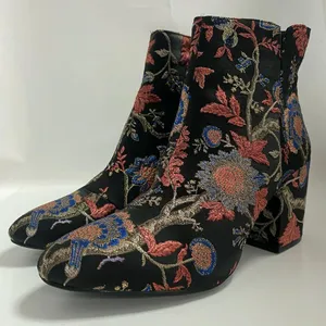 Target Women's Colorful Embroidered Floral Ankle Zip Bootie Boots Size 10 thumbnail 7