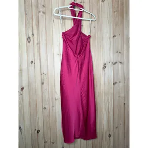 NWT Lulus Beyond Classy Pink Satin Halter Midi Dress Holiday Party Backless Sz L thumbnail 6