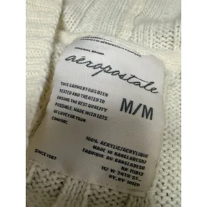 RARE VTG Y2K Aeropostale‎ Cable Knit Hooded Sweater Sz M Bella Swan Indie Mall thumbnail 7