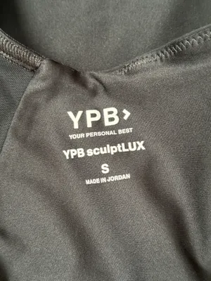 YPB SculpLUX Abercrombie Black Racerback Mesh Back Workout Tank Top thumbnail 3