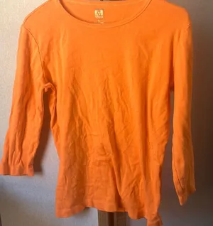 FINAL MARKDOWN Anne Klein Bright Orange 3/4 Sleeve Top large thumbnail 1