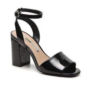 Audrey Brooke Angie patent chunky black heel sandal thumbnail 1