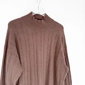J.Crew Ribbed Mockneck Sweater in‎ Supersoft Yarn Women's 2X Brown Quiet Luxury thumbnail 4