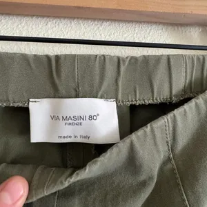 Via Masini 80 Firenze Olive Pull On Cigarette Pants Made Italy Stretch Ankle thumbnail 3