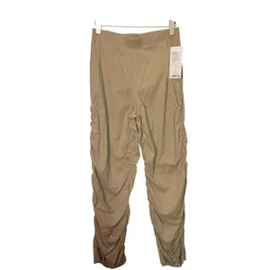 Lululemon Dance Studio Slim Fit HR Flare‎ Pant Khaki Tan Ruched Size L thumbnail 2