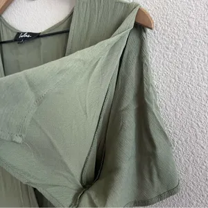 NWT Lulus Much Obliged Wrap Maxi Dress Green Style RD3537A Large thumbnail 4