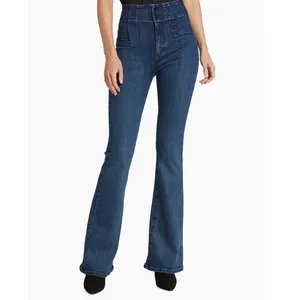 Free People Jayde Flare Jeans 30 High Waist Seamed Denim Boho 70s Style Retro thumbnail 2