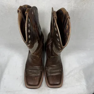 Ariat Circuit Patriot Weathered Tan Leather Square Toe‎ Boots 7B Heritage thumbnail 3