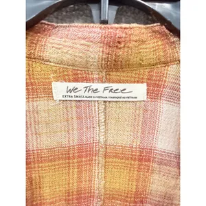Free People Women Dress XS Brown Plaid Balloon Sleeve Mini Shirt Dress thumbnail 8