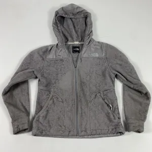 The‎ North Face Jacket Womens Small Gray Hooded Full Zip Fleece Embroidered Logo thumbnail 1