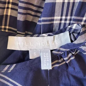 Hill House - Navy Plaid Cotton Mini Dress Sz S thumbnail 6