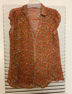 Ceres Large floral Sheer Button Up Blouse thumbnail 1