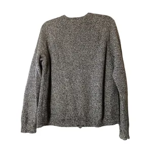 Madewell‎ Marled Black Province Cross-Back Pullover Sweater Sz L thumbnail 2
