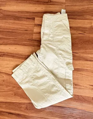 Abercrombie and Fitch Khaki Cargo Pants Wide Leg Casual Size 25 thumbnail 1