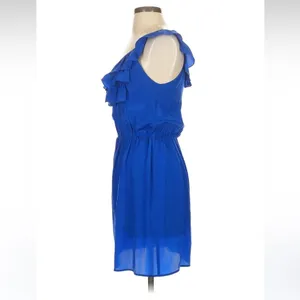 Amanda Uprichard Revolve‎ Royal Blue Sleeveless Ruffle Dress XS thumbnail 4